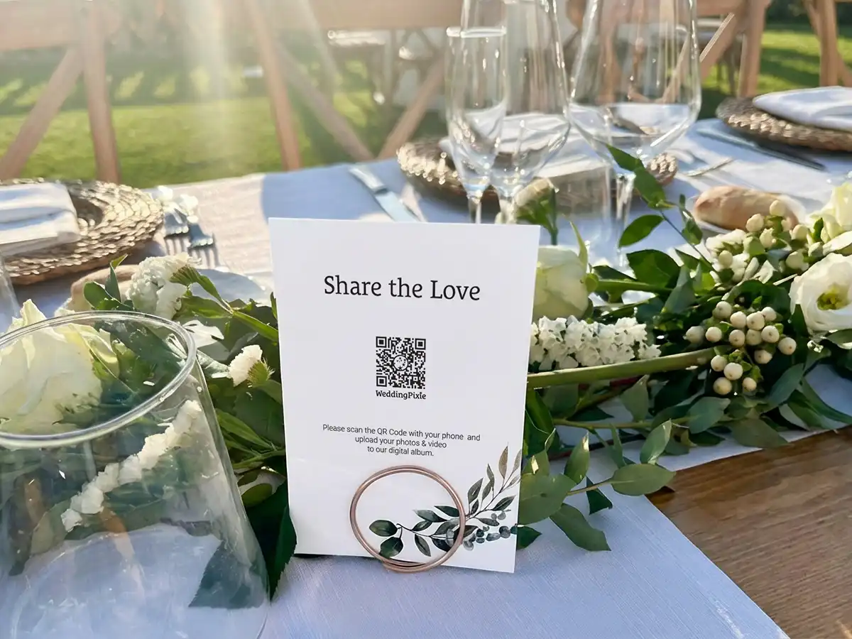 Botanical wedding signage with QR Code