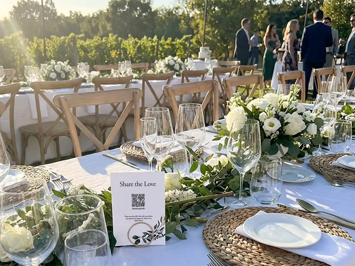 Wedding Dinner QR Code table centre piece