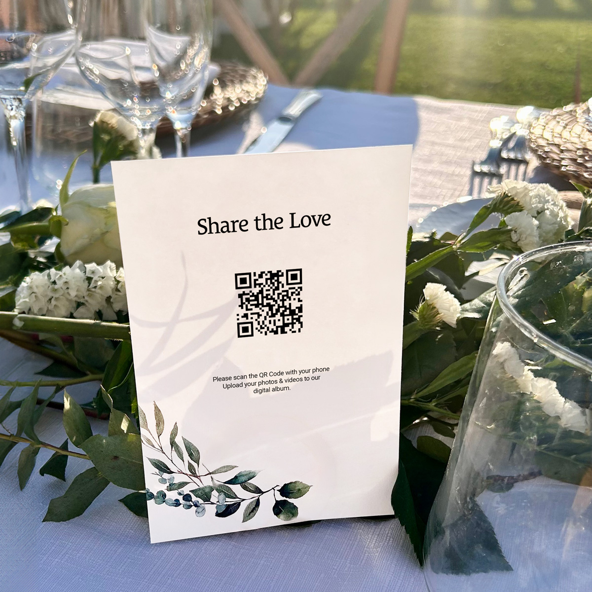 Wedding QR Code on a table at a wedding reception